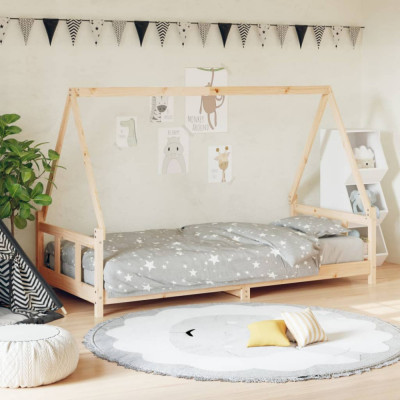vidaXL Cadru de pat pentru copii, 90x190 cm, lemn masiv de pin foto