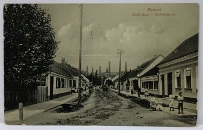 RESITA , STRADA GARII , FOTOGRAFIE TIP CARTE POSTALA , 1927 foto