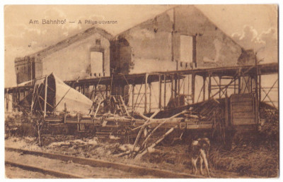 4377 - BRASOV, Bombing Railway Station, Romania - old postcard - used - 1917 foto