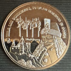 VLAD TEPES*1431-1476* SERIA,,ROMANI MARI&quot;/ MEDALIE ARGINT CU CERTIFICAT IN CAPSULA ACRILICA