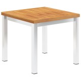 vidaXL Masă laterală de grădină, 45 x 45 x 38 cm, lemn acacia și oțel