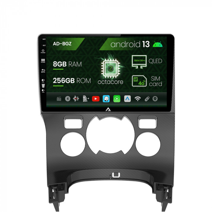 Navigatie Peugeot 3008 5008, Android 13, Z-Octacore 8GB RAM + 256GB ROM, 9 Inch - AD-BGZ9008+AD-BGRKIT259