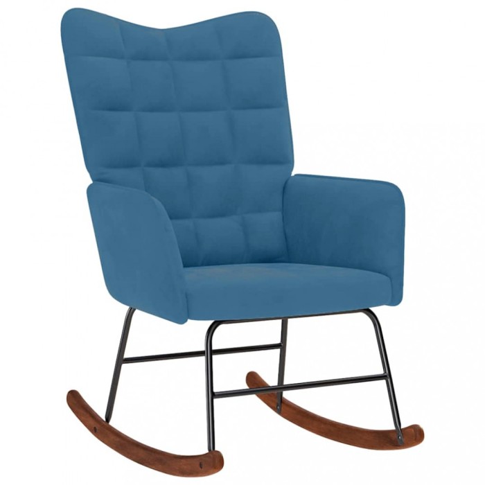 vidaXL Scaun balansoar, albastru, catifea 4016842
