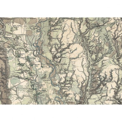 Harta Romaniei Meridionale &amp;ndash; Slatina si imprej., 1864, 50x70cm, reproducere foto