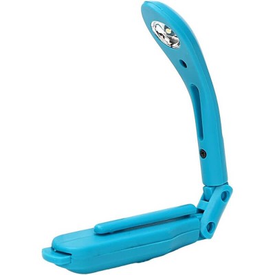 Lampa de carte Edman, clips pentru fixare, brat mobil, Lumina LED, Alimentare cu Baterii, Albastru foto