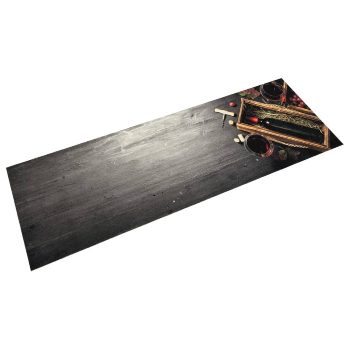 vidaXL Covor de bucătărie lavabil, sticlă vin, 45x150 cm, catifea