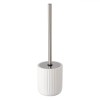 Perie WC Ceramica Alb-Argintiu, Suport Metalic Inox, 38cm, Design Elegant, Curatare Eficienta