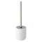 Perie WC Ceramica, Model Alb-Argintiu, Inaltime 38 cm, Maner Metalic