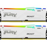 Memorie RAM DDR5, 32GB, 6000MHz, CL36, 1.35V, FURY Beast White, RGB, Kit of 2, Kingston