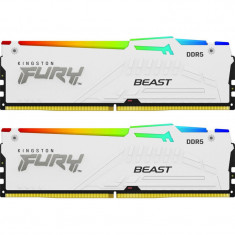Memorie RAM DDR5, 64GB, 6000MHz, CL36, 1.35V, FURY Beast White, RGB, Kit of 2
