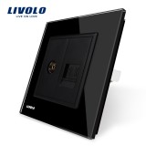 Cumpara ieftin Priza dubla TV + Telefon Livolo cu rama din sticla SmartElectro IntelligentHouse