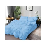 Cumpara ieftin Lenjerie de pat dublu Bumbac Damasc 4 Piese, Blue - PUC153