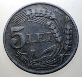 7.353 ROMANIA WWII 5 LEI 1942, Zinc