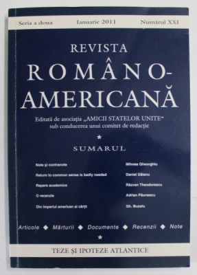 REVISTA ROMANO - AMERICANA , NUMARUL XXI , IANUARIE , 2011 foto