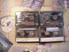 LOT de 4 casete audio normale pentru inregistrat 2 BASF (60minute si 90 minute) si 2 EMTEC normale (fostul BASF) de 90 minute, in stare buna