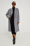 Cumpara ieftin Answear Lab palton de lana culoarea gri, de tranzitie, oversize