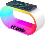 Lampa Smart LED RGB, Multifunctionala, Functie de Incarcator Wireless15W, Functie De Ceas Alarma, Display Digital, Aplicatie Mobila Dedicata