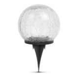 Sfera solara din sticla - 15 cm - 20 LED alb cald