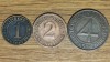 Germania nazista / Weimar - set 3 monede frumoase - 1 + 2 + 4 pfennig 1924 - 1929 - 1932 - ultima foarte rara, Europa