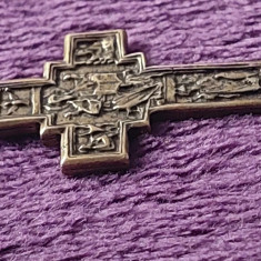 Crucifix vintage tip antic superb,Masiv in relief,deosebit ornat religios,TPOSTA
