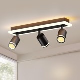 Cumpara ieftin Spot LED 64W, 3 capete orientabile, aplicat pe tavan / perete, culoare corp negru, lungime 42CM, lumina calda/neutra/rece