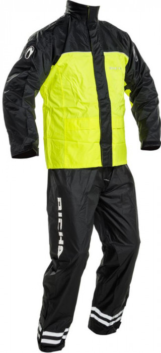 Costum Moto Ploaie Richa Fluo Rainsuit, Galben/Negru, Large