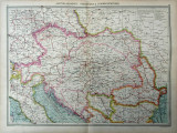 Harta Romaniei si Austro-Ungariei, tiparitura originala din anul 1905