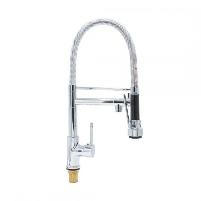 Baterie Bucatarie cu Dus Extractibil, Inox si Alama Crom, YD/301 ModernLight Concept foto