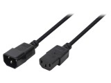 Cablu Prelungitor IEC C13 la IEC C14 3m Negru 10A 250V