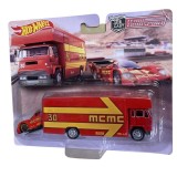 Masinuta platforma cu masinuta rosie inauntru replica Hotwheel