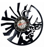 Ceas Perete Vinil Manual Cerb Maiestuos Natura Vanatoare Cadran Skeleton Negru 30cm