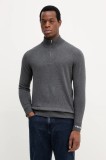 Pepe Jeans pulover din amestec de l&acirc;nă culoarea gri, light, cu turtleneck, PM7000012