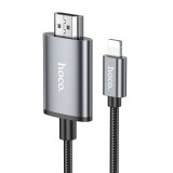 Cumpara ieftin Hoco UA27 , Cablu Lightning la HDMI 1080p, 2 m, gri metalic