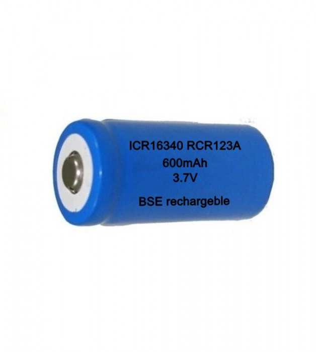 BSE ICR16340 16340 RCR123A 600mAh 3.7V Baterie reincarcabila cu litiu