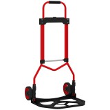 HOMCOM Cărucior de Transport cu M&acirc;ner Telescopic, Capacitate 60 kg, Cadru din Oțel, Roșu | Aosom Romania