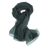 Esarfa verde inchis din matase 100 x 180 cm