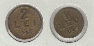 ROMANIA - SET 1 leu 1950 + 2 lei 1950 , RPR, L13.47 foto