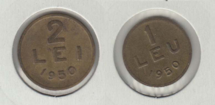 ROMANIA - SET 1 leu 1950 + 2 lei 1950 , RPR, L13.47