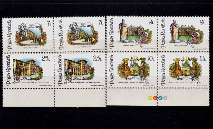 RO 1992 LP 1303 &quot;Aniversari - evenimente&quot;, pereche V sau H, MNH