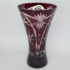 Vaza romaneasca cristal rosu rubin, veche, vintage