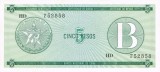 CUBA █ bancnota █ 5 Pesos █ 1985 █ P-FX7 █ Serie B █ UNC █ necirculata