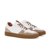 Sneakers barbati albi din piele PA23