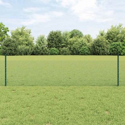 Gard din s&amp;acirc;rmă sudată cu 44 st&amp;acirc;lpi U Verde 0.5x100 m Oțel foto