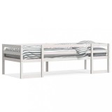VidaXL Cadru de pat pentru copii, alb, 75x190 cm, lemn masiv de pin