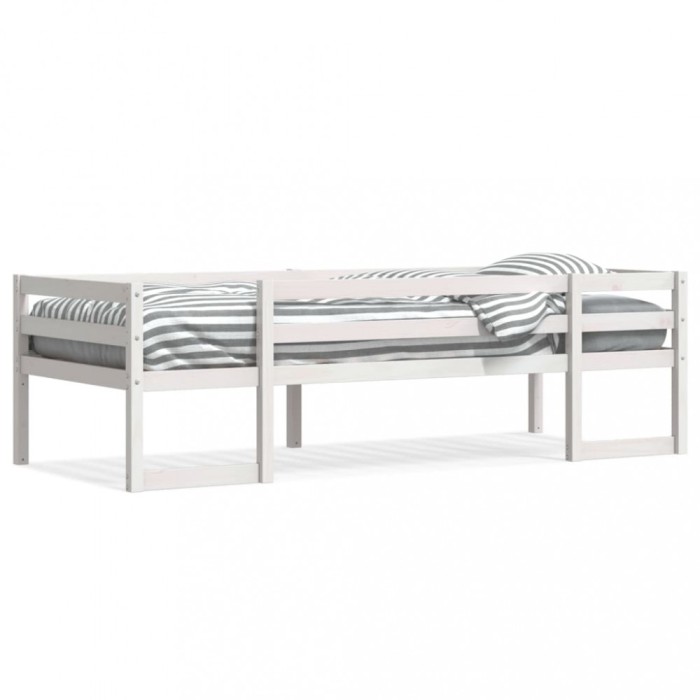 Gossi cadru de pat pentru copii, alb, 75x190 cm, lemn masiv de pin