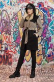 U860-1182 Jacheta casual calduroasa din material cu lana