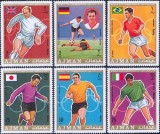 Ajman 1970 - Campionatul Mondial de fotbal, fotbalisti, serie dantelata neuzata
