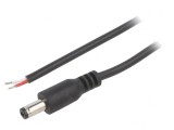 Cablu Alimentare 2x0,5mm2 DC 5,5/2,1 Mufă Drept Negru 2m