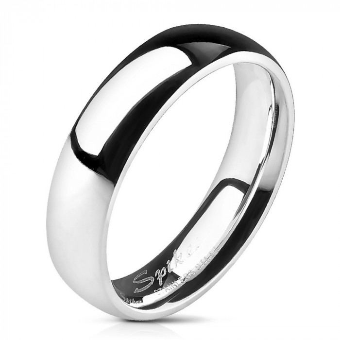 Inel realizat din oțel 316L, culoare argintie, luciu ca de oglindă, 5 mm - Marime inel: 55