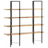 Gossi biblioteca cu 4 niveluri, 160x35x160 cm, lemn masiv de mango